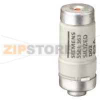 SILIZED ПЛАВКАЯ ВСТАВКА ДЛЯ ЗАЩИТЫ ПОЛУПРОВОДНИКОВ 400В ТИПОРАЗМЕР D02, 63A Siemens 5SE1363