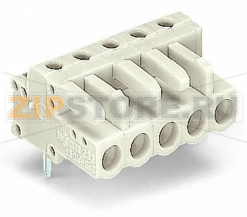 MCS MIDI Розетка под пайку THT; 0.6 x 1.0 mm solder pin; угловые; 100% защита от неправильного подсоединения; Шаг контактов 5 мм; 3-пол.; светло-серые Wago 722-233 Встроенные тестовые порты для тестовых штекеров O 2 ммДля соединений "провод-провод" и "плата-провод"Выходы под печатные платы с защитой от касанияЛегко идентифицируемые входы и выходы печатной платы100% защита от неправильного подсоединенияВозможны варианты кодировки...