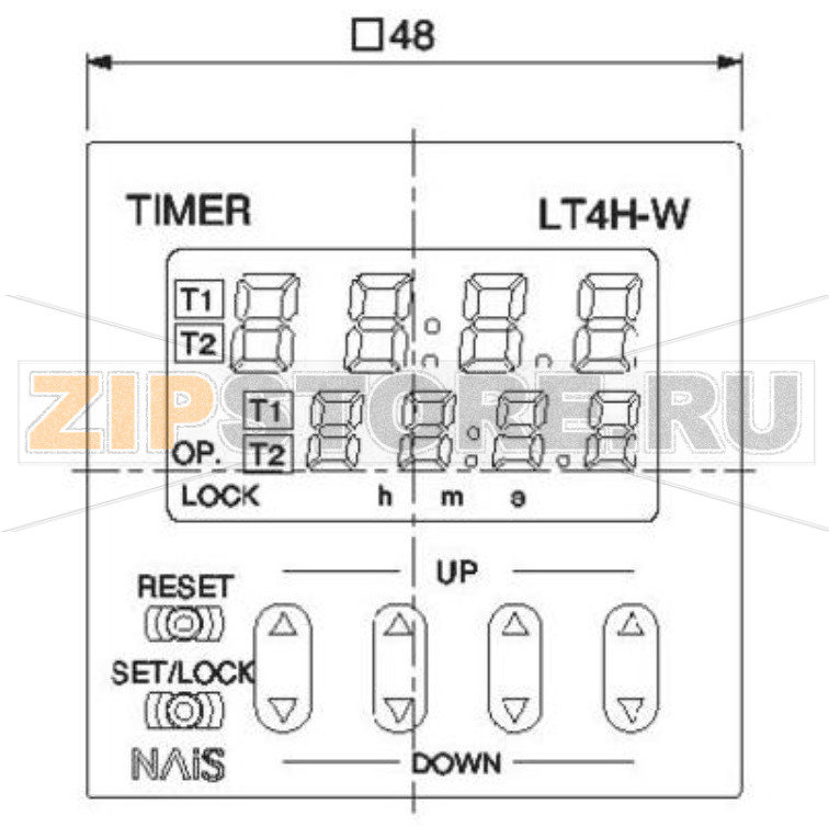 Реле времени цифровое 24 В/DC, 24 В/AC, 0.01 с-9999 ч, 1 шт Panasonic LT4HW24ACJ 