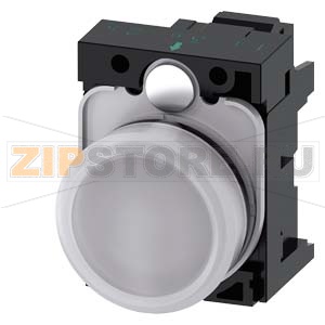 СВЕТОВОЙ ИНДИКАТОР, 22MM, КРУГЛЫЙ, ПЛАСТИК, БЕЛЫЙ МАТОВЫЙ РАССЕИВАТЕЛЬ, С ДЕРЖАТЕЛЕМ, МОДУЛЬ ПОДСВЕТКИ С ИНТЕГРИРОВАННЫМ СВЕТОДИОДОМ 24V AC/DC,  ПРУЖИННЫЕ КЛЕММЫ, С ГРАВИРОВКОЙ ЛАЗЕРОМ, UPPER AND LOWER CASE, START OF LINE ALWAYS UPPER CASE Siemens 3SU1102 