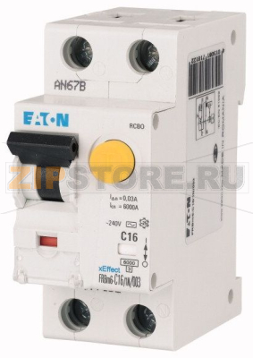 Автомат защитного откл. комбинированный 4A, 300 мА, B-LS-Char, 1p+N, FI-Char: AC Eaton FRBM6-B4/1N/ 
