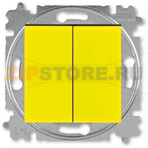 Переключатель двухклавишный, жёлтый ABB 2CHH595245A6064 