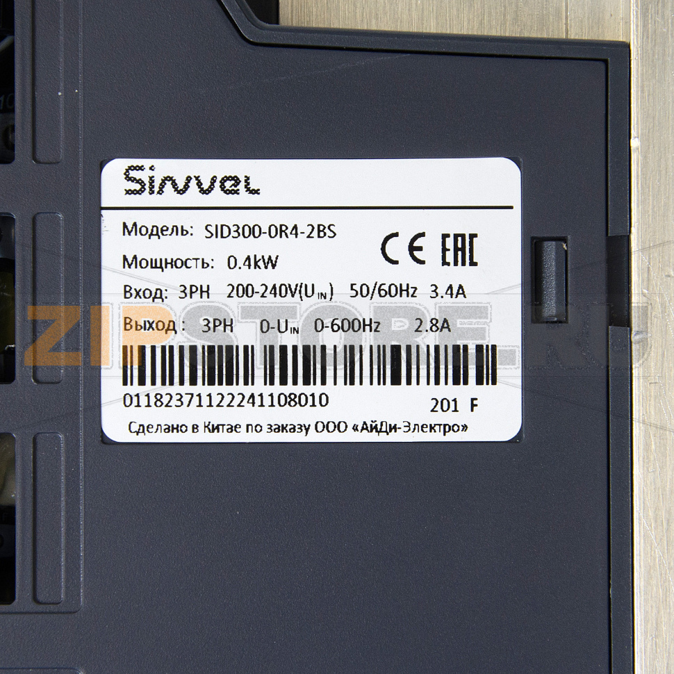 Преобразователь частоты 0.4 кВт, 1 фаза, 220 В, STO, тормозной модуль Sinvel SID300-0R4-2BS 