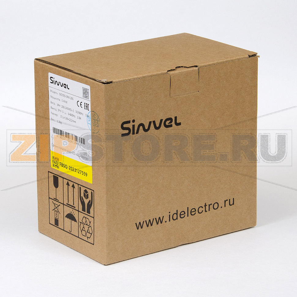 Преобразователь частоты 0.4 кВт, 1 фаза, 220 В, STO, тормозной модуль Sinvel SID300-0R4-2BS 