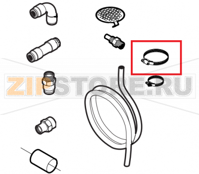 Metal clamps 30-45/9 Lainox VE061D  Metal clamps 30-45/9 Lainox VE061DЗапчасть на сборочном чертеже под номером: 7Название запчасти на английском&nbsp;языке: Metal clamps 30-45/9 Lainox VE061D