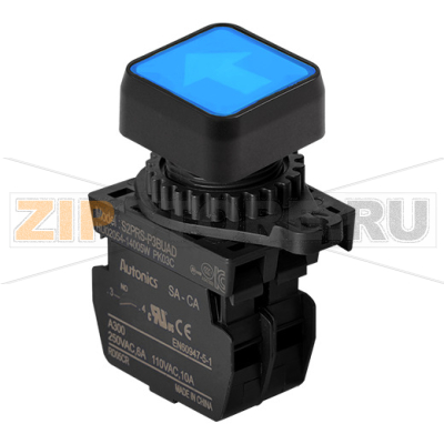 Выключатель кнопочный, Ø отверстия: 22/25 мм Autonics S2PRS-P3BUAD 
