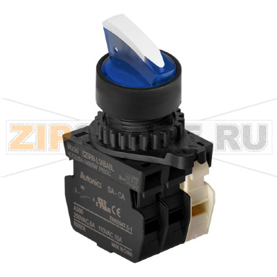 Выключатель кнопочный, головка: круглая, выступающая, Ø отверстия: 22/25 мм Autonics S2SR-S5W2B 