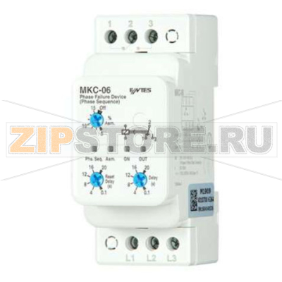 Реле контроля обрыва фаз 380 В/AC, 5-15% Entes MKC-06P 