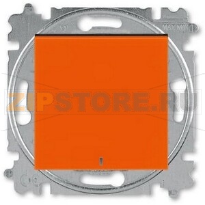 Выключатель кнопочный, одноклавишный, с подсветкой, оранжевый/дымчатый чёрный ABB 2CHH599147A6066 