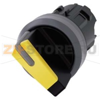 АКТУАТОР ПОВОРОТНОГО ПЕРЕКЛЮЧАТЕЛЯ С ВОЗМОЖНОСТЬЮ ПОДСВЕТКИ, 22MM, КРУГЛ., ПЛАСТИК С МЕТАЛЛИЧЕСКИМ ФРОНТАЛЬНЫМ КОЛЬЦОМ, РУКОЯТКА КОРОТКАЯ ЧЁРНАЯ С ЖЁЛТОЙ ВСТАВКОЙ, 2 КОММУТАЦИОННЫХ ПОЛОЖЕНИЯ: O-I, С ФИКСАЦИЕЙ, УГОЛ ПОВОРОТА РУКОЯТКИ 90 ГРАД. : 10:30Ч./13: