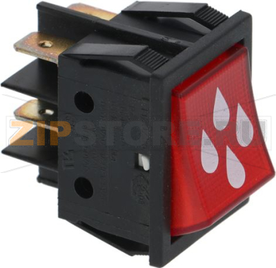 SWITCH 2-POLES RED 16A 250V 