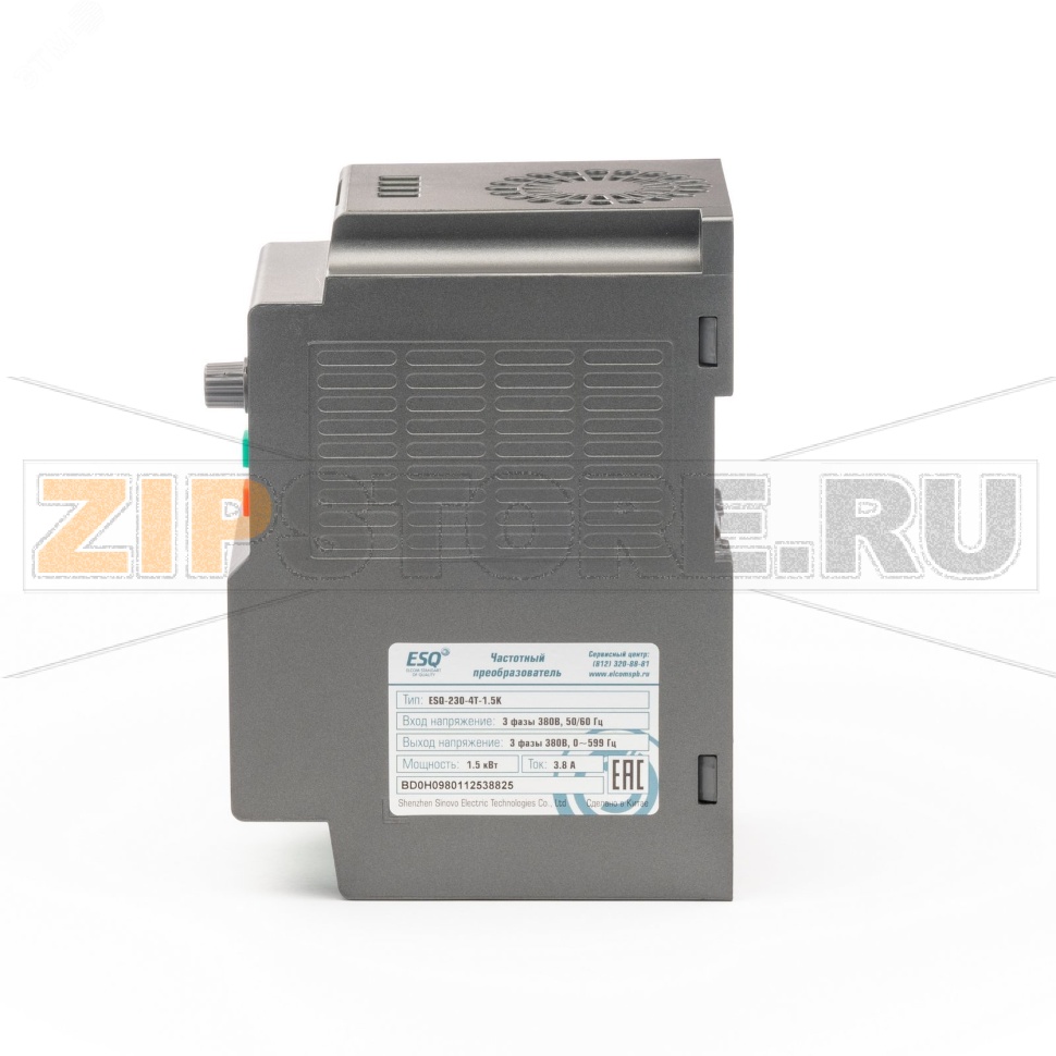 Преобразователь частоты 0.75 кВт, 380 В, 0-599 Гц, IP20 ESQ 08.04.304423 