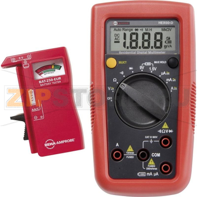 Мультиметр цифровой, CAT III 600 В, тестер батареек Beha Amprobe HEX60-D 