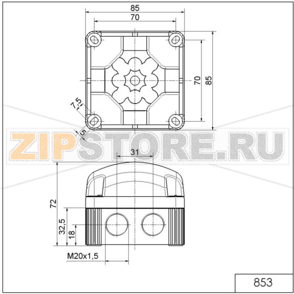 Лампа сигнальная 24 В, светодиодная, желтая Werma 853.310.55 