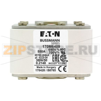 Предохранитель, 550 A, AC 690 В, 200 кА, size 3, aR, IEC UL Eaton FUSE 550A 690V 3BN/50 AR UC