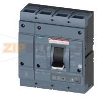 circuit breaker 3VA6 UL frame 1000 breaking capacity class  M 35kA @ 480 V 4-pole, line protection ETU320,  LI, In=1000A overload protection Ir=400A ...1000A short circuit protection Ii=1,5...12 x In Siemens 3VA6610-5HL42-0AA0