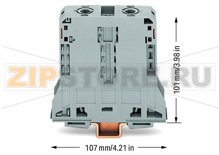 POWER CAGE CLAMP 2-проводные проходные клеммы; 95 мм; боковые маркировочные разъемы; только на рейке DIN 35 x 15; POWER CAGE CLAMP; 95,00 mm; серые Wago 285-195 