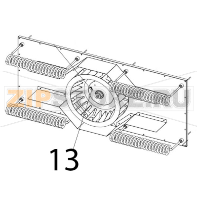 Fan primary Zanolli Synthesis 12/80 VE Fan primary Zanolli Synthesis 12/80 VEЗапчасть на деталировке под номером: 13