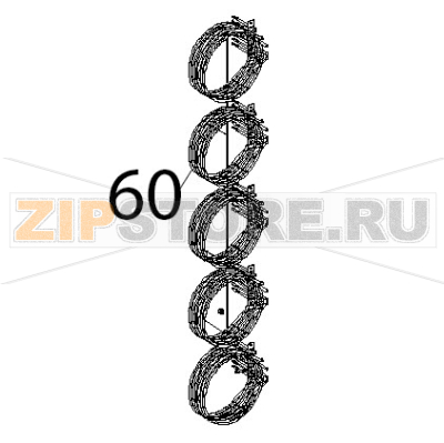 Resistenza 6 spire, 2+2+1.6 kW, 230 V Unox XVC 1005P Resistenza 6 spire, 2+2+1.6 kW, 230 V Unox XVC 1005PЗапчасть на деталировке под номером: 60