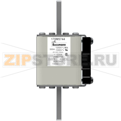 Предохранитель, 500 A, AC 1250 В, 100 кА, size 2, 61x77x160 мм, aR, IEC UL Eaton FUSE 500A 125 