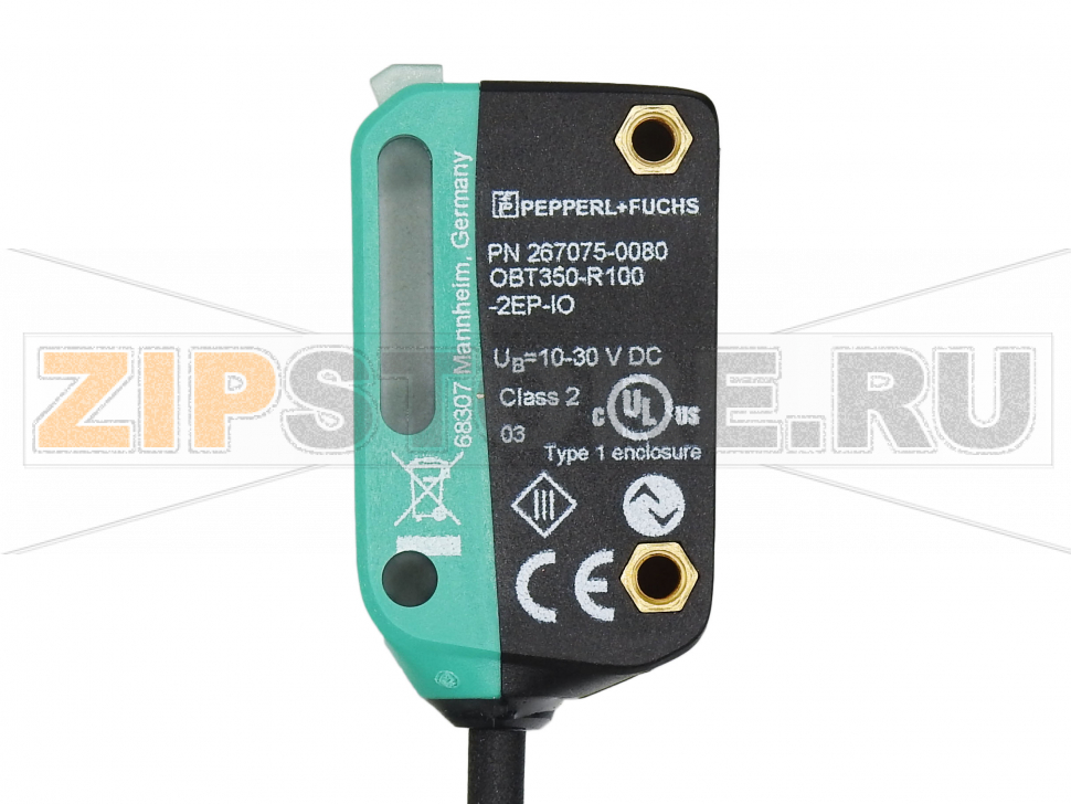 Диффузный датчик (BGS) OBT350-R100-2EP-IO Pepperl+Fuchs Описание оборудованияTriangulation sensor with background suppression