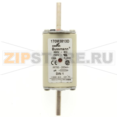 Предохранитель, 125 A, AC 690 В, 200 кА, DIN 1, aR, DIN, IEC Eaton FUSE 125A 690V aR DIN 1 HSDNH 