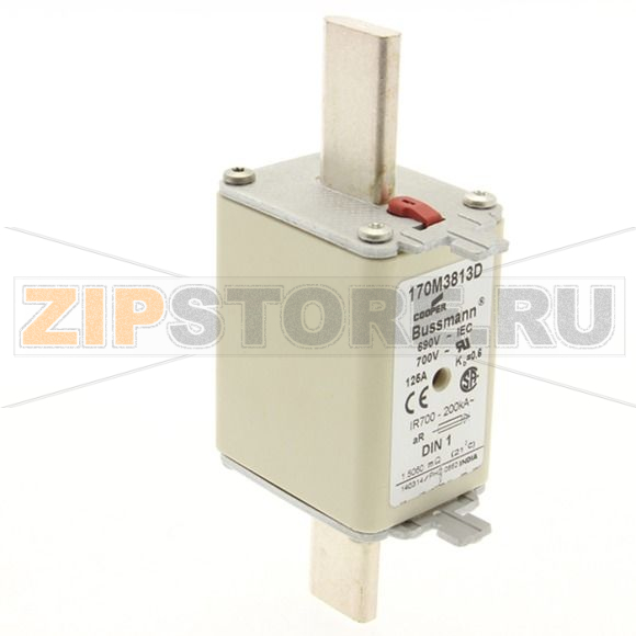 Предохранитель, 125 A, AC 690 В, 200 кА, DIN 1, aR, DIN, IEC Eaton FUSE 125A 690V aR DIN 1 HSDNH 