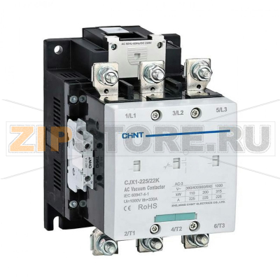 Контактор вакуумный 400 А, 200 кВт, 2НЗ+2НО, 110 В, 50/60 Гц Chint CJX1-400/22K 