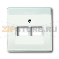 Накладка для двухпостовой розетки с полем для надписи, белая ABB 2CKA001710A3888
