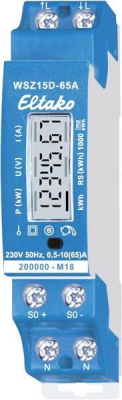 Счетчик электроэнергии 65 А, цифровой, 1 шт Eltako WSZ15D-65A MID 