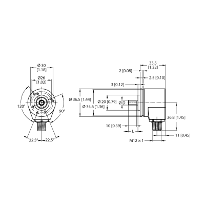 Энкодер инкрементальный Turck REI-04Q6C-2H2500-H1181 