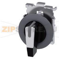 АКТУАТОР ПОВОРОТНОГО ПЕРЕКЛЮЧАТЕЛЯ С ВОЗМОЖНОСТЬЮ ПОДСВЕТКИ, 30MM, КРУГЛ., МЕТАЛЛ МАТОВЫЙ, РУКОЯТКА ДЛИННАЯ ЧЁРНАЯ С БЕЛОЙ ВСТАВКОЙ, ПЛОСКОЕ ФРОНТАЛЬНОЕ КОЛЬЦО, 3 КОММУТАЦИОННЫХ ПОЛОЖЕНИЯ: I>O<II, БЕЗ ФИКСАЦИИ, УГОЛ ПОВОРОТА РУКОЯТКИ 2X45 ГРАД.: 10:30Ч. /