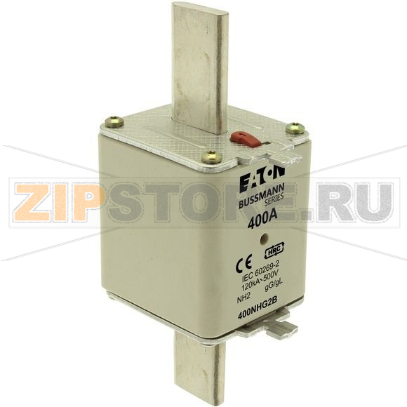 Предохранитель, 400 A, AC 500 В, 120 кА, NH2, gL/gG, IEC Eaton NH FUSE 400A 500V GG/GL SIZE 2 