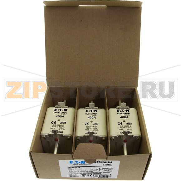 Предохранитель, 400 A, AC 500 В, 120 кА, NH2, gL/gG, IEC Eaton NH FUSE 400A 500V GG/GL SIZE 2 