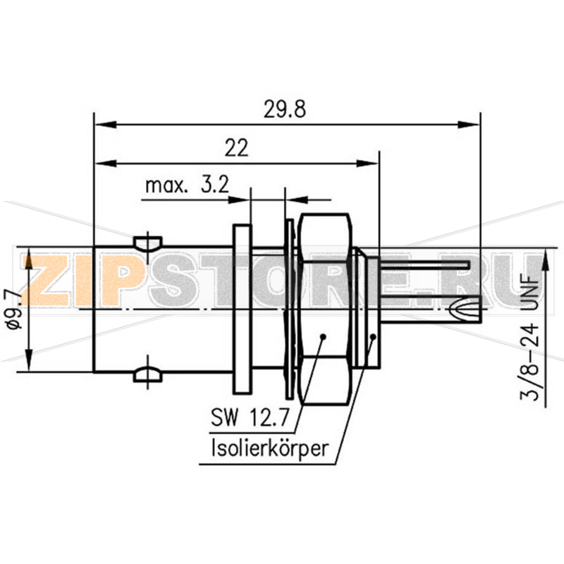 Разъем BNC, 50 Ом, 1 шт Telegärtner J01001A0043 