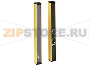 Интерфейсный модуль безопасности Safety light grid with integrated control unit SLPCM8-2-L Pepperl+Fuchs System componentsTransceiverSLPCM8-2-A-LMirror pillarSLP8-2-MGeneral specificationsEffective detection range0.2 ... 8 mLight sourceLEDLight typemodulated visible red lightSafety type according to IEC/EN 614964MarkingCETarget sizestatic: 32 mmdynamic: 50 mm (at v = 1.6 m/s of the obstacle)Beam spacing500 mmNumber of beams2Operating modeStart/restart disable, relay monitor, muting operating modesAngle of divergence< 5  °Functional safety related parametersSafety Integrity Level (SIL)SIL 3Performance level (PL)PL eCategoryCat. 4Mission Time (TM)20 aPFHd3.54 E-9Indicators/operating meansDiagnostics indicator7-segment displayFunction indicatorLED red: per receiver channeloff: interruptionflashes: receivercontinuously on: reception with sufficient stability controlon the front plate: LED red: OSSD offLED green: OSSD onLED yellow: types of muting operationPre-fault indicatorLED red next to receiver flashesElectrical specificationsOperating voltage24 V DC  -15%  / +25% , galvanically isolatedInputFunction inputRelay monitor, start release, muting sensors (max. 4)OutputSafety output2 separated fail safe semiconductor outputsSignal output1 PNP each, max. 300 mA for startup readiness, OSSD on, OSSD off, muting lamp, signals in parallel in the lamp socketSwitching voltageOperating voltage -2 VSwitching currentmax. 0.5 AMechanical specificationsDegree of protectionIP65ConnectionM16 cable gland ,terminal compartment with cage terminals, M12 connector for muting lamp, etc, muting sensors,lamp socket for muting lamp, etc.