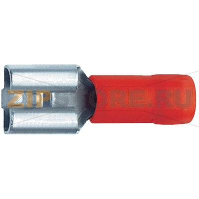 Клемма плоская 6.3 мм, 0.8 мм, 180°, красная, 1 шт Klauke 720 
