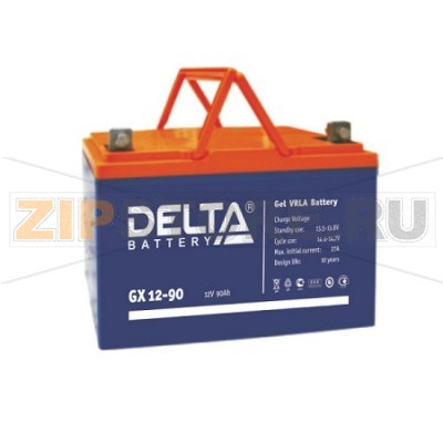 Delta GX 12-90 Гелевый аккумулятор Delta GX 12-90 (характеристики): Напряжение - 12 В; Емкость - 90 Ач; Габариты: 306 мм x 169 мм x 215 мм, Вес: 30 кгТехнология аккумулятора: GEL