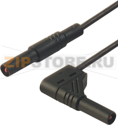 Провод испытательный 0.5 м, 16 A, 1000 В/AC/DC, черный Hirschmann 934180100 