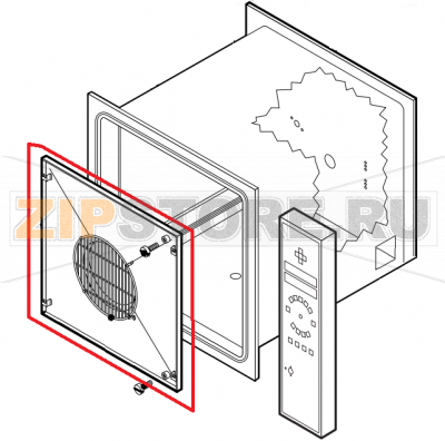 Fan guard panel assembly Lainox ME061T   Fan guard panel assembly Lainox ME061TЗапчасть на сборочном чертеже под номером: 7Название запчасти на английском&nbsp;языке:&nbsp;Fan guard panel assembly Lainox ME061T