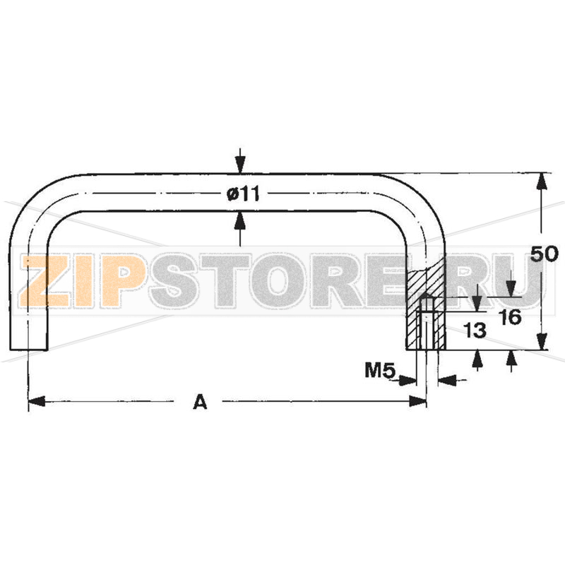 Ручка корпусная 131x11x50 мм, алюминиевая, 1 шт Mentor 3280.1301 
