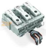 Lighting connector; push-button, external; with snap-in ground contact; N-PE-L; 3-pole; Lighting side: for solid conductors; Inst. side: for all conductor types; max. 2.5 mm; Surrounding air temperature: max 85°C (T85); 2,50 mm; white Wago 294-4213