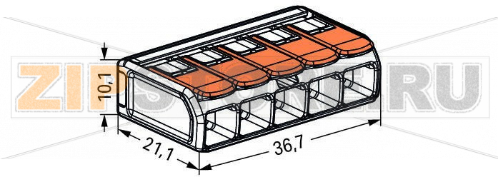 Соединитель для сращивания COMPACT; для всех типов проводников; макс. 6 мм; 5-проводн.; с рычагами; прозрачный корпус; Темп. окруж. среды: макс. 85 °C (T85); 6,00 mm; прозрачные Wago 221-615 Your Benefits:Ease of use – pull the lever up, insert a conductor and push the lever back downAvailable as 2-, 3- and 5-wire connectorsEasily terminate conductors from 0.5 to 6 mm?Connection of all conductor typesTime savings for installers and device manufacturersQuickly install devices with higher levels of power consumptionSafely install long cable runs with larger conductor cross sectionsMounting carrier for installation conforms to standardsCustom carriers are possible...
