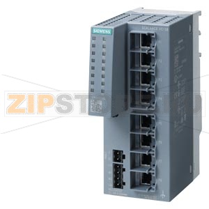 SCALANCE XC108, Unmanaged IE switch, 8x 10/100 Mbit/s RJ45 ports, LED diagnostics, error-signaling contact with set button, redundant Power supply Manual available as a download Siemens 6GK5108-0BA00-2AC2 