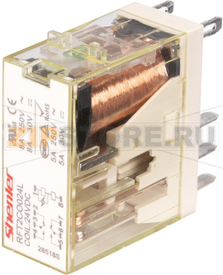 Реле миниатюрное (2CO), 8A, DC 24V Shenler RFT2CO024 