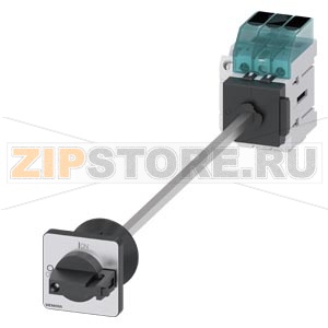 Главный выключатель 3-пол., Iu 63A рабоч.коммутация при AC-23 A при 400В 22,0кВт панель уст. базовая устан. в дверь с центр. отверст. 22,5мм ручка черный черный 48 x 48мм с доп.конт. 1NO+1NC Siemens 3LD3440-1TK11 