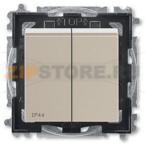 Выключатель двухклавишный, кофе макиато/белый ABB 2CHH595940A4018 