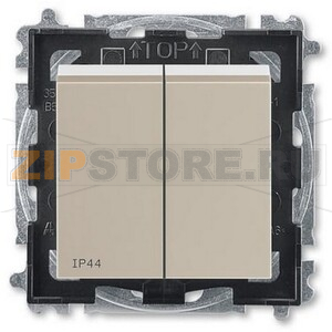 Выключатель двухклавишный, кофе макиато/белый ABB 2CHH595940A4018 