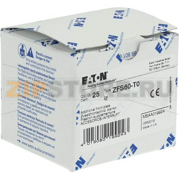 Держатель + шильдик, пустой для T0, T3, P1 Eaton ZFS60-T0 