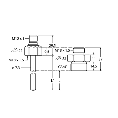 Датчик контроля потока Turck FP100-300L-51-NA-H1141 